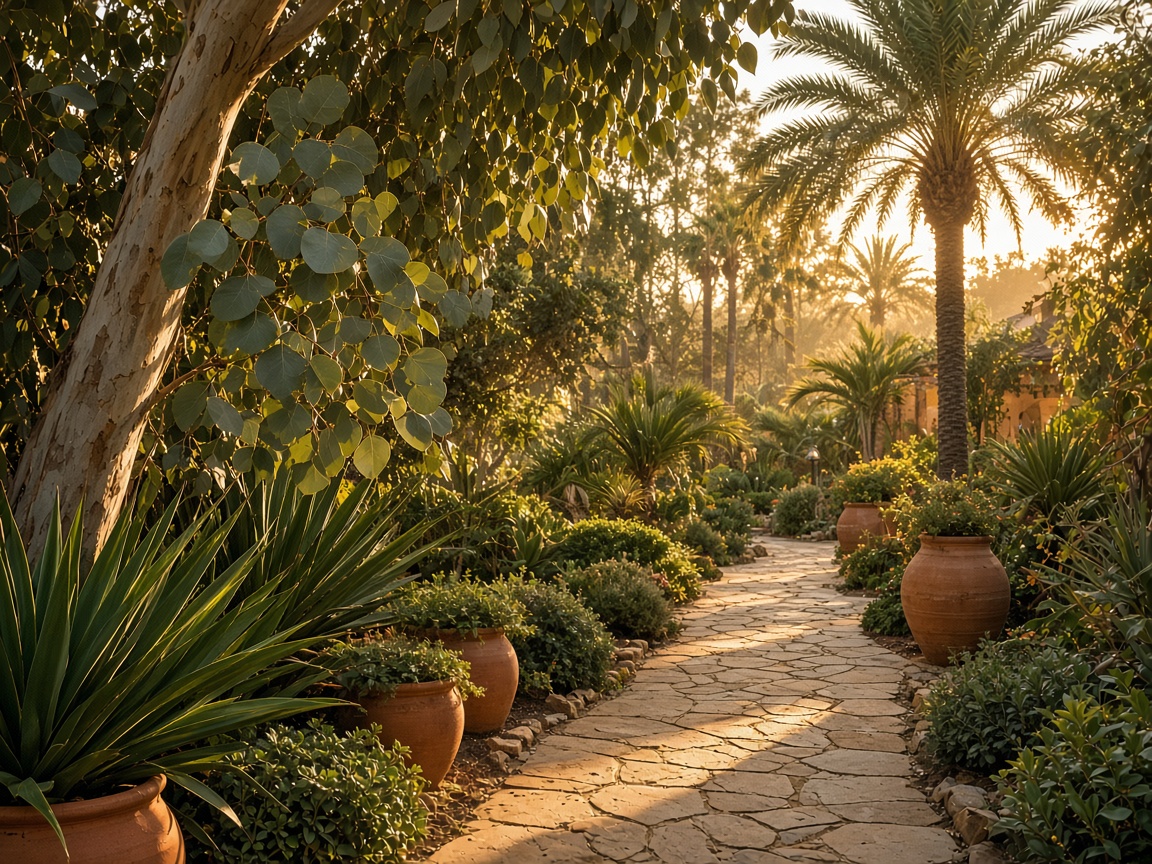 Placeholder photograph of a lush garden path, to be replaced with Cosy Koala Resort garden photography.