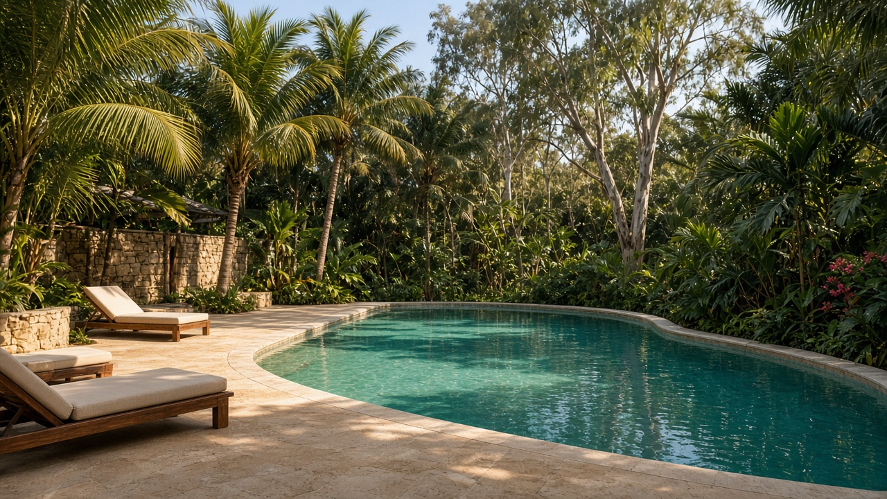 Placeholder photograph of a boutique resort swimming pool, to be replaced with the Cosy Koala Resort pool.